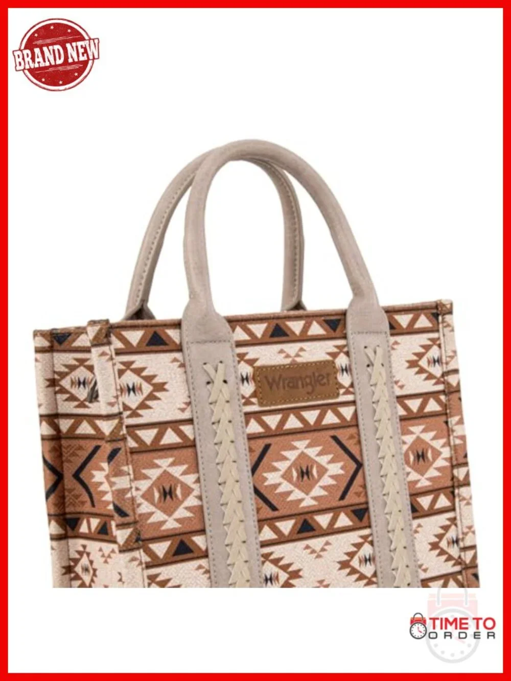 Boho Aztec Canvas Cotton Tote with Guitar Strap, Structured Hobo Bag